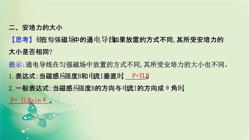 2020-2021学年高中物理新人教版选择性必修第二册 1.1 磁场对通电导线的作用力 课件（55张）06