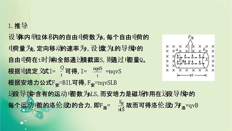 2020-2021学年高中物理新人教版选择性必修第二册 1.2 磁场对运动电荷的作用力 课件（64张）07