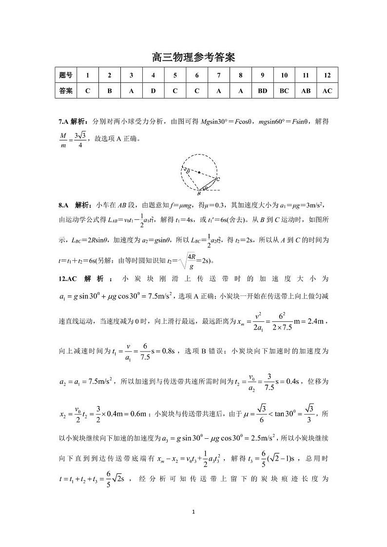 安徽省亳州市涡阳县第九中学2022届高三上学期9月月考物理试题 PDF版含答案01