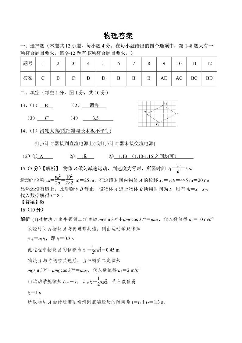 甘肃省兰州市第一中学2022届高三上学期第一次月考（10月）物理试题 PDF版含答案01