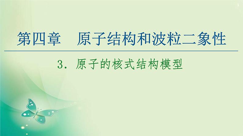 2020-2021学年高中物理新人教版 选择性必修第三册 第4章 3.原子的核式结构模型 课件（73张）第1页