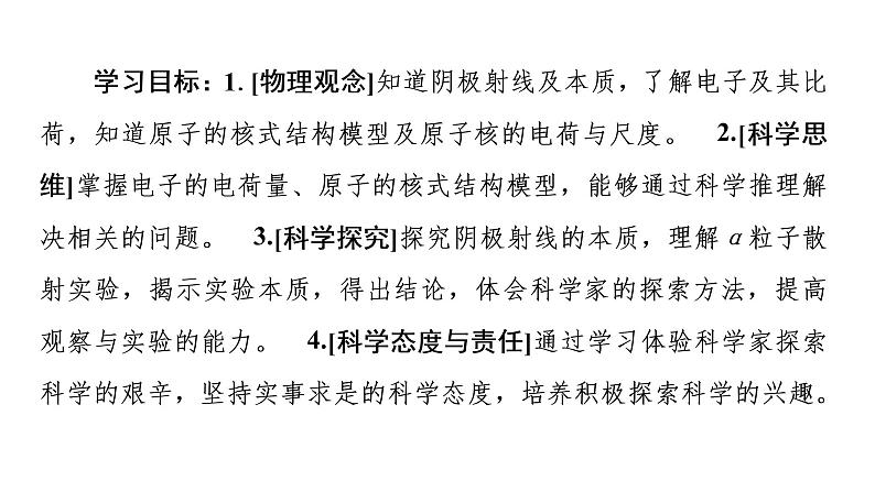 2020-2021学年高中物理新人教版 选择性必修第三册 4.3原子的核式结构模型 课件（69张）第2页