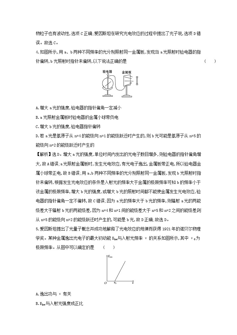 2020-2021学年高中物理新人教版 选择性必修第三册 第四章 原子结构和波粒二象性 章末综合练习（解析版）第2页