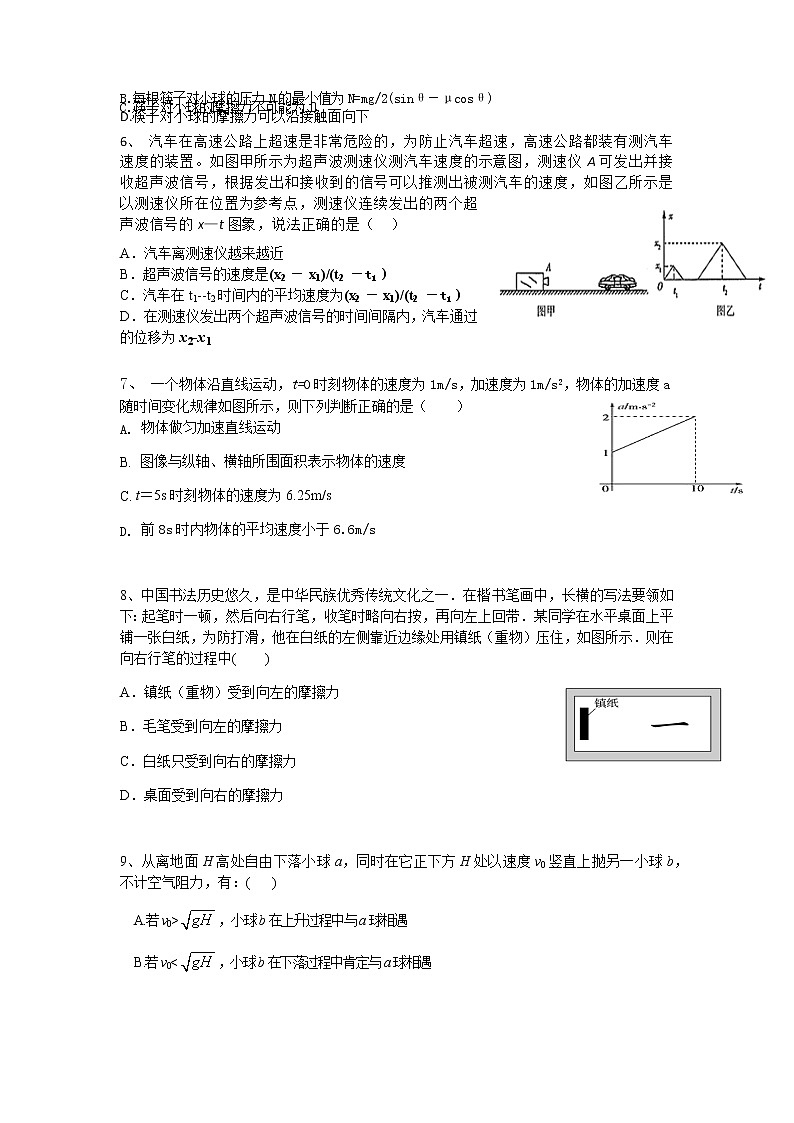 2022届重庆市实验中学高三上学期9月开学考试物理试题（word版含答案）第2页
