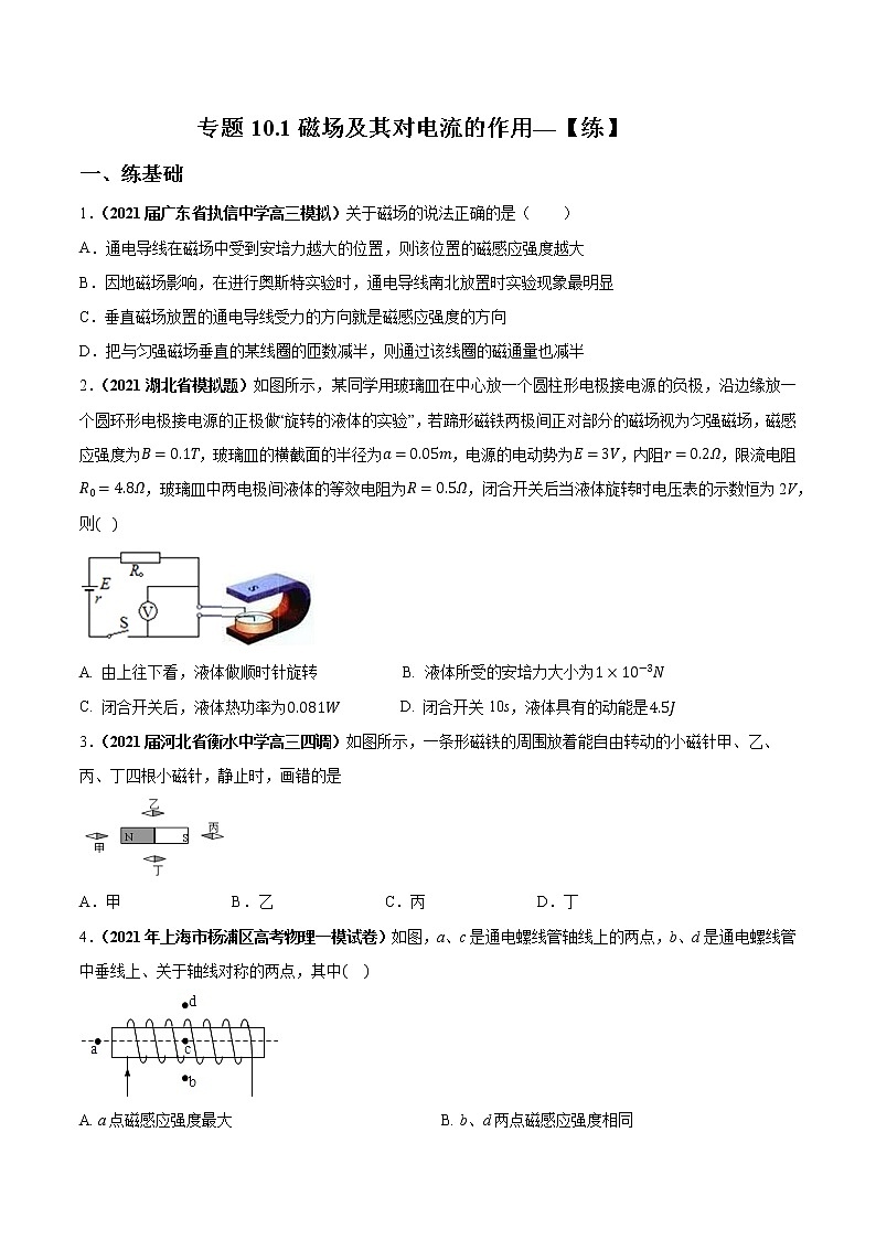 专题10.1 磁场及其对电流的作用—【练】原卷版第1页