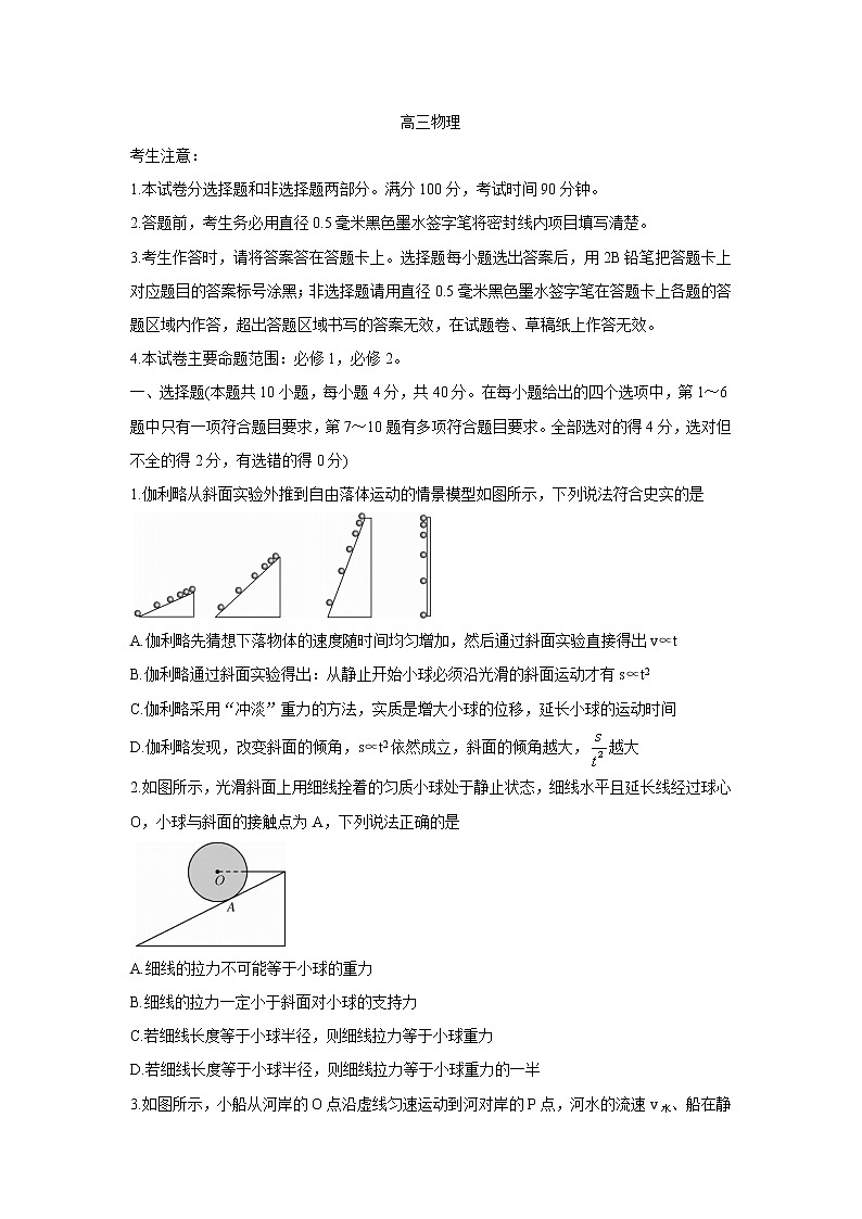 山西省运城市2022届高三上学期10月质量检测 物理卷+答案第1页