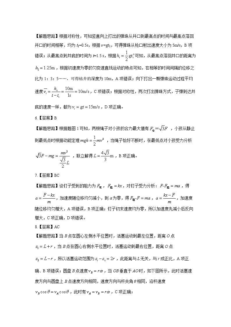 2022届湖南省三湘名校、五市十校教研教改共同体高三上学期第一次大联考试题 物理 PDF版含答案02