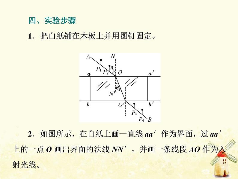 高考物理一轮复习第十四章振动和波光第5课时测定玻璃的折射率课件新人教版04