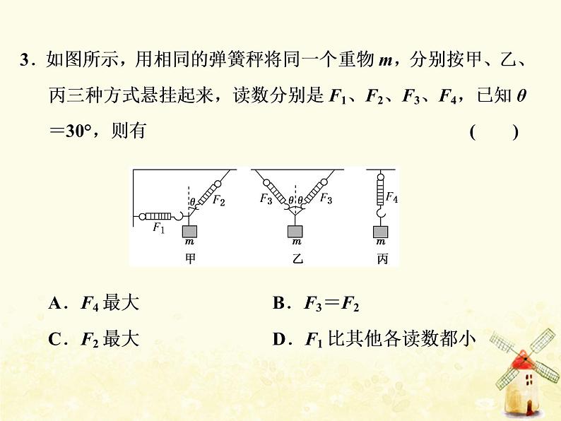 高考物理一轮复习第二章相互作用第3课时力的合成与分解课件新人教版第8页