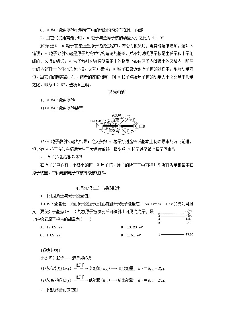 高考物理一轮复习第十二章近代物理初步第2课时原子结构与原子核学案新人教版第2页