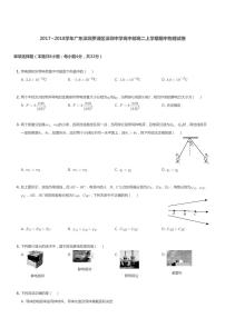 2017-2018学年广东省深圳中学高二上学期期中考试物理试题 PDF版