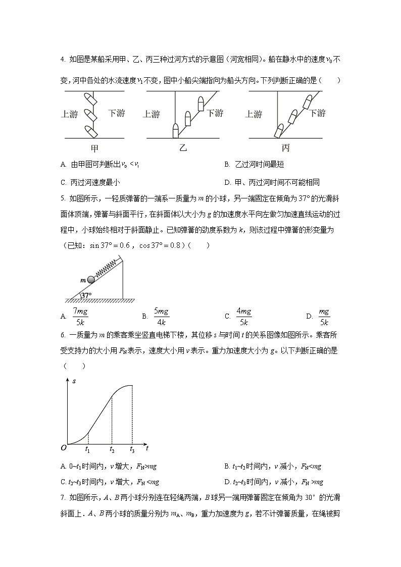 2022届黑龙江省实验中学高三上学期第三次月考（开学考）物理试题含解析02