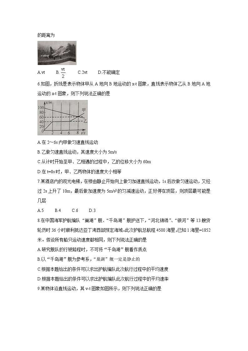 辽宁省沈阳市郊联体2021-2022学年高一上学期10月月考 物理 含答案第2页