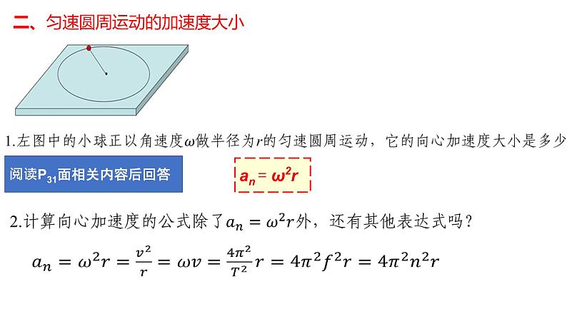 人教新版高中物理必修第二册6.3向心加速度 18张PPT课件07