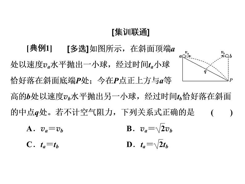 人教新版高中物理必修第二册说课课件   第五章     习题课1　平抛运动的三类模型04