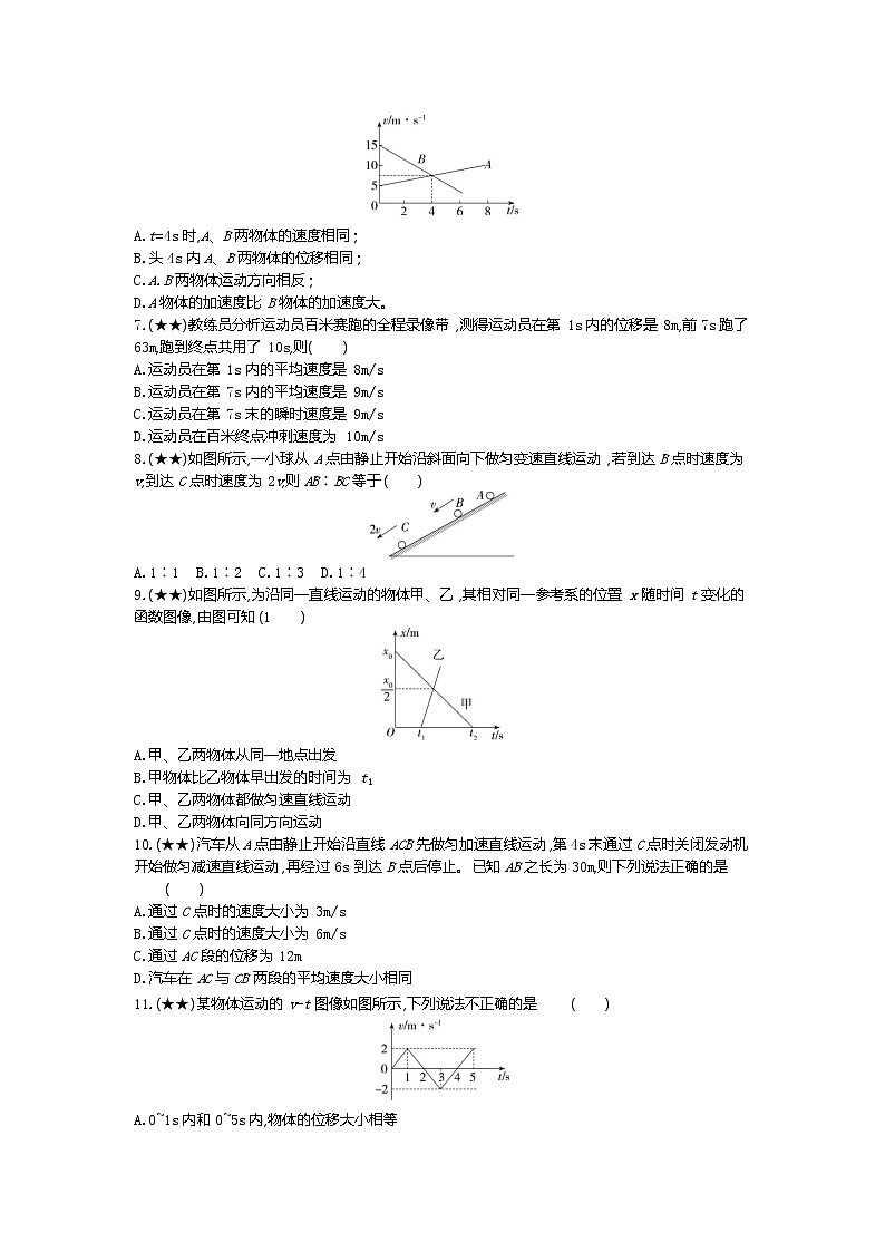 7、【全国百强校】山东省枣庄市第八中学东校区2019-2020学年高一上学期10月月考物理试题（学生版）第2页