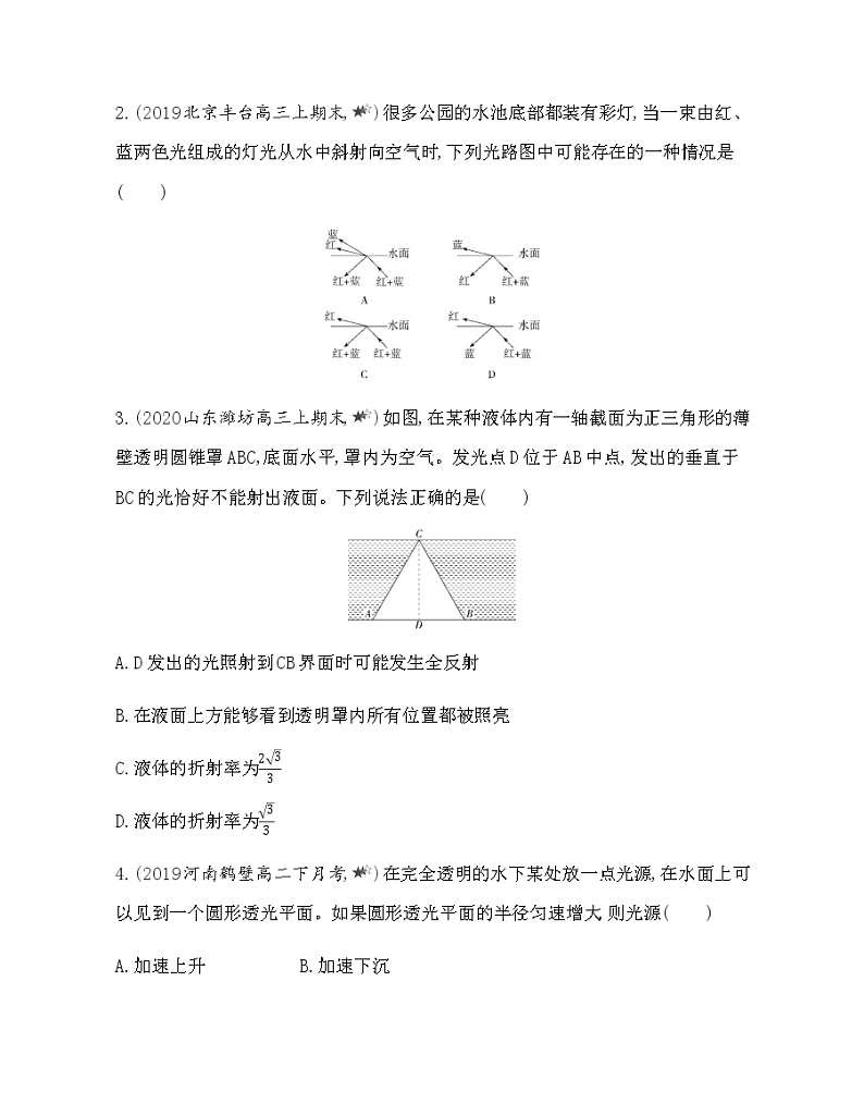 专题强化练6　科技、生产、生活中的折射和全反射（可编辑word）02