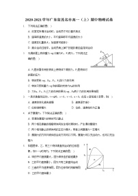 2020-2021学年广东省茂名市高一（上）期中物理试卷