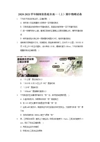 2020-2021学年湖南省娄底市高一（上）期中物理试卷