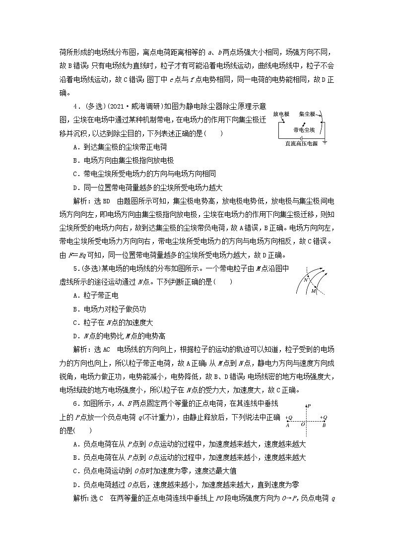 2022届高考物理联考模拟汇编专题二十二电场力的性质含解析02