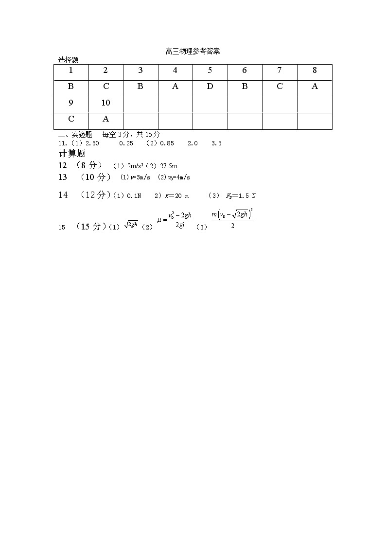 淮安市高中校协作体 2021～2022 学年第一学期高三年级期中考试 答案第1页