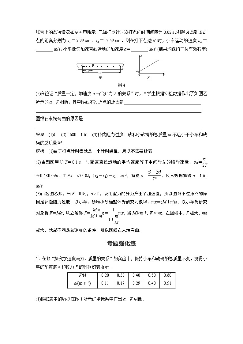 2022年高中物理（新教材）新人教版同步学案第四章 专题强化　实验：验证牛顿第二定律03
