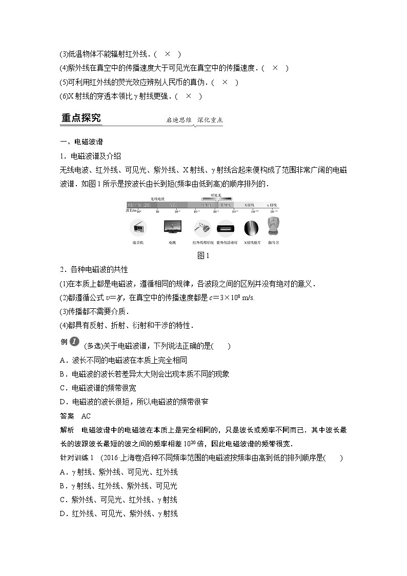 2022年高中物理（新教材）新人教版同步学案第四章 4 电磁波谱第2页