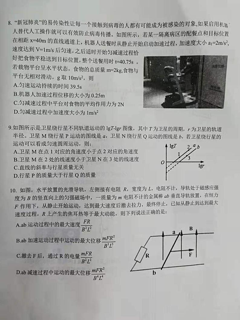 2021届辽宁省锦州市高考一模（普通高中高三质量检测）物理试题（含答案）03
