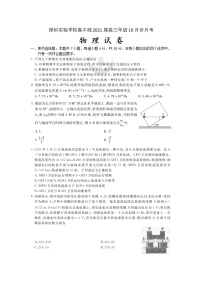 广东省湛江一中、深圳实验学校2022届高三上学期10月联考试题物理含答案