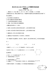 新疆昌吉州2021-2022学年高二上学期期中质量检测物理试题含答案