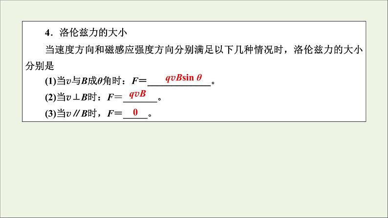 2020_2021学年高中物理第三章磁场5运动电荷在磁场中受到的力课件新人教版选修3_120200904139907