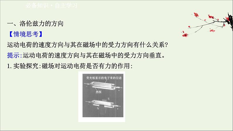 2021_2022版高中物理第三章磁场5运动电荷在磁场中受到的力课件新人教版选修3_120210330228703