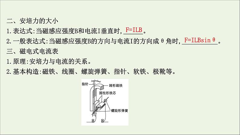 2021_2022版高中物理第三章磁场4通电导线在磁场中受到的力课件新人教版选修3_120210330228605