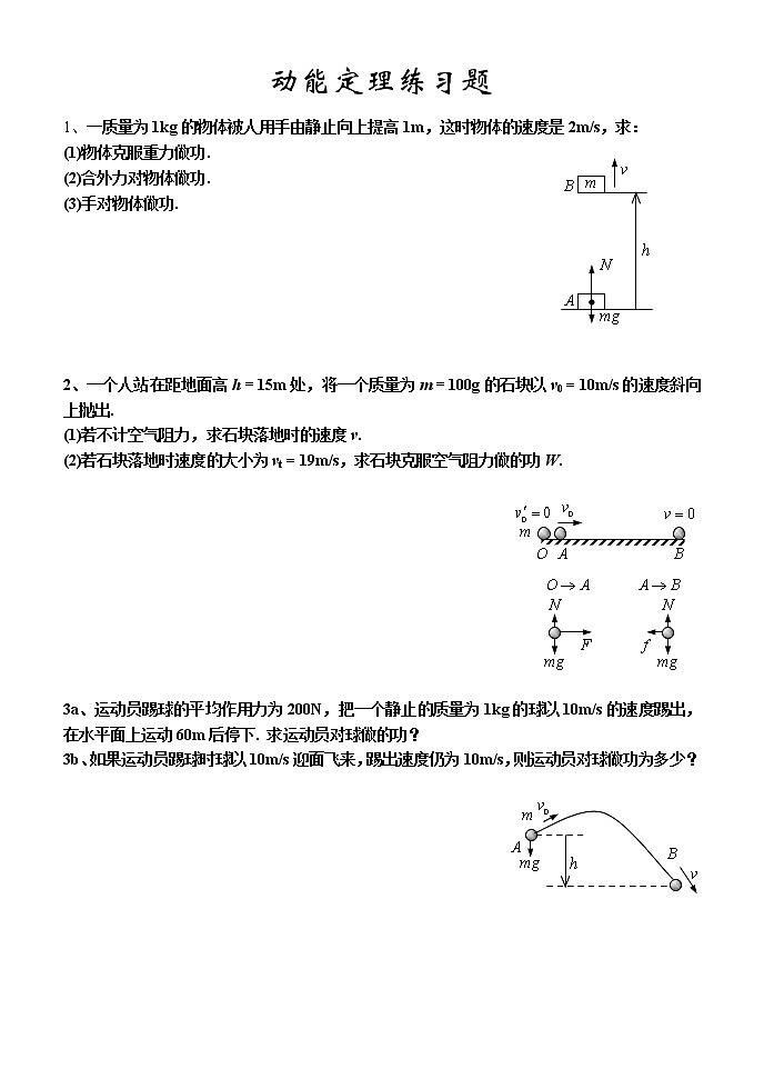 功与能重点难点易错点高频必考高分考点经典题——动能定理练习题第1页