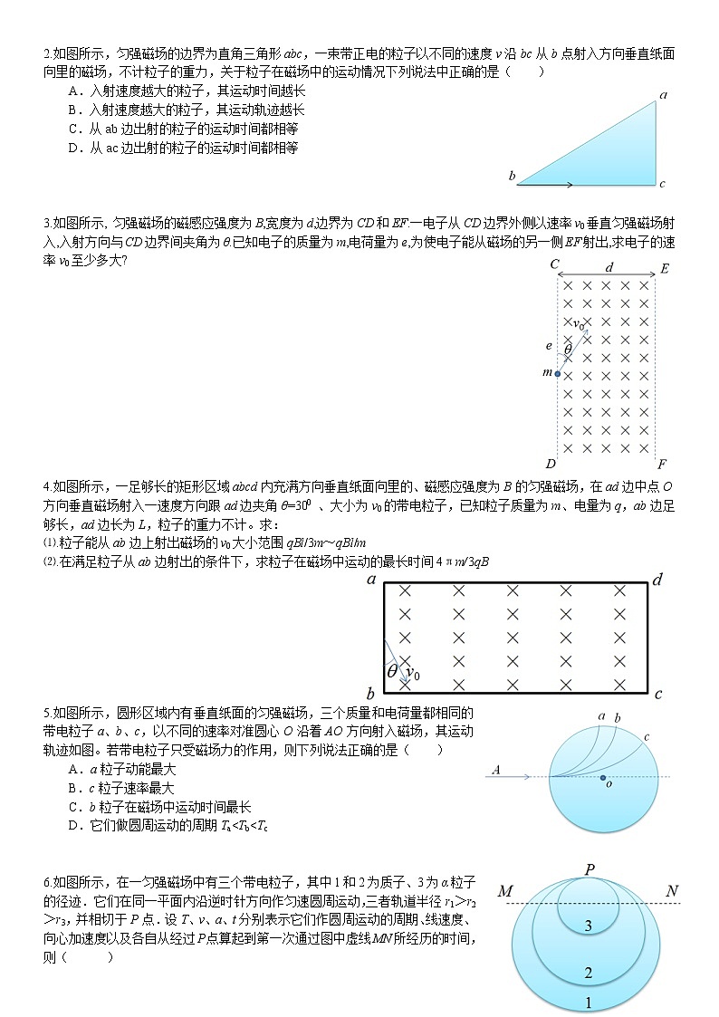 洛伦兹力重点难点易错点高频考点经典题——动态圆专题第2页