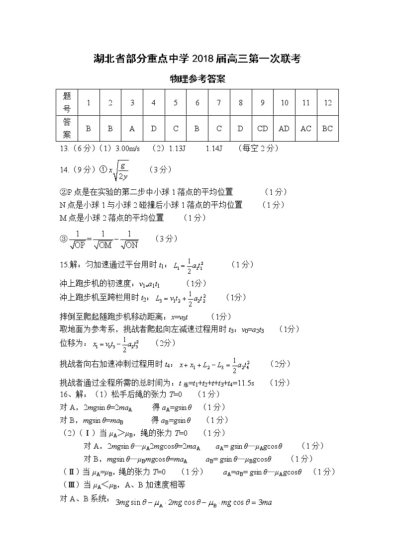 物理试题参考答案第1页