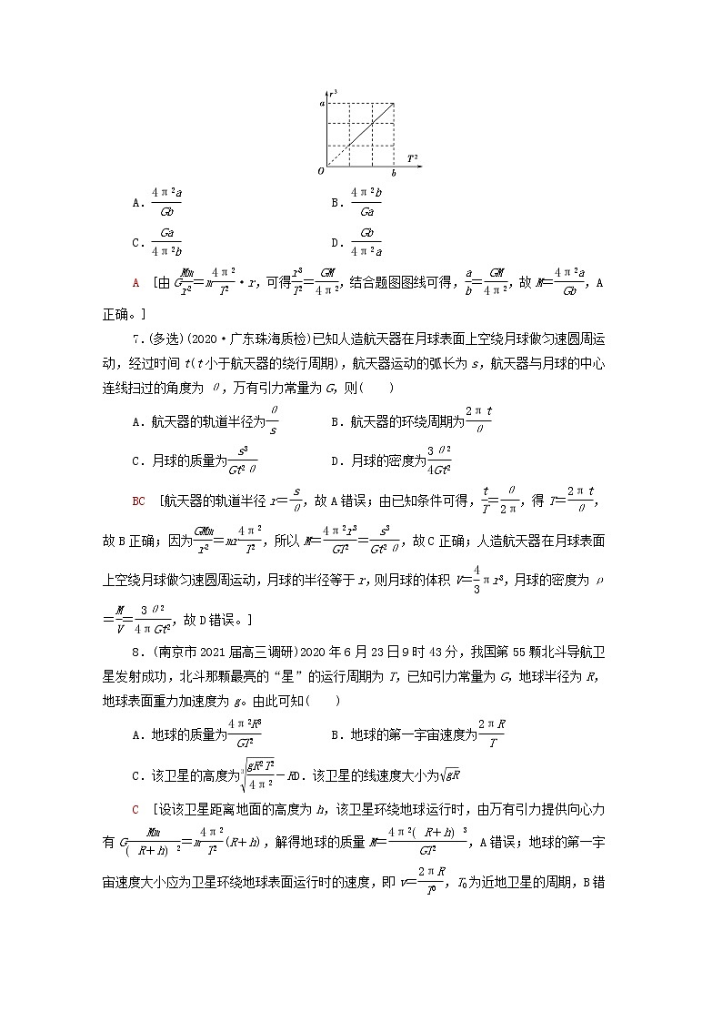 2022版高考物理一轮复习课后集训11万有引力与航天含解析202104071150 试卷03