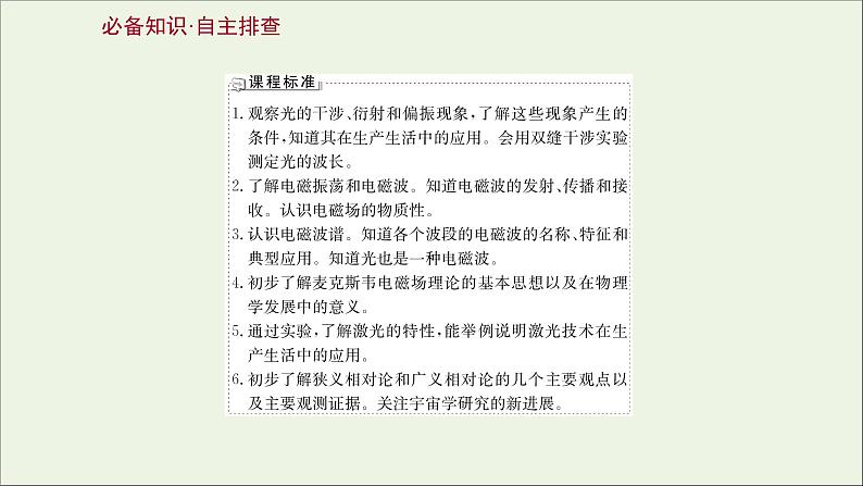 2022版高考物理一轮复习第十四章第2讲光的波动性电磁波相对论课件苏教版02