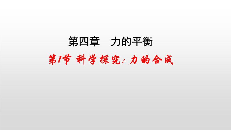 4.1 科学探究力的合成 —【新教材】鲁科版（2019）高中物理必修第一册课件01