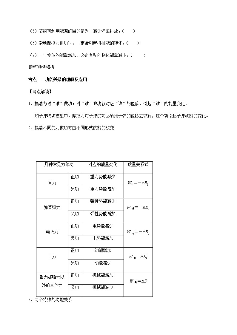 第5章 第4讲  功能关系 能量守恒定律—2022届高中物理一轮复习讲义（机构专用）学案02