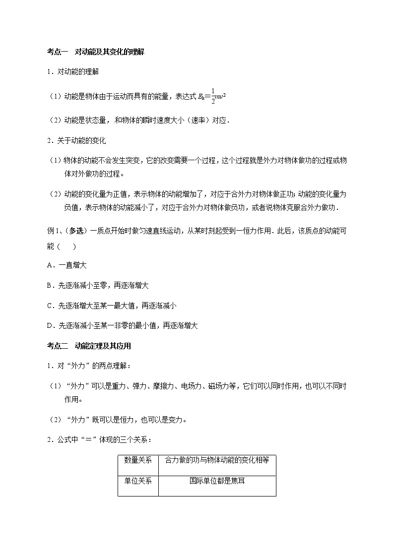 第5章 第2讲  动能定理及其应用—2022届高中物理一轮复习讲义（机构专用）学案02