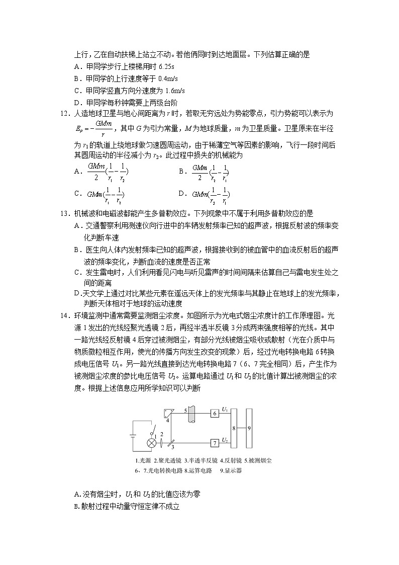 北京市东城区2020届高三下学期综合练习（一）（一模）物理试题03