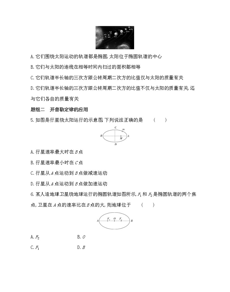 1　行星的运动练习2021-2022学年物理必修第二册人教版2019（含解析）第2页