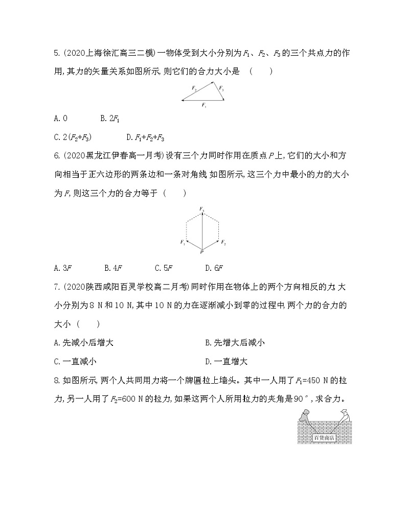 4　力的合成练习2021-2022学年物理必修第一册教科版2019（word含解析）第2页