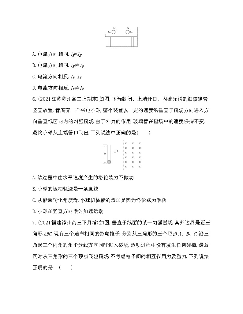 第一章  安培力与洛伦兹力练习2021-2022学年物理选择性必修第二册人教版2019（Word含解析）03