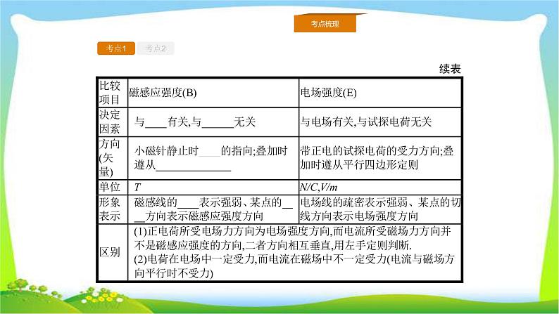 人教版高考物理总复习8.1磁场的描述、磁场对电流的作用完美课件PPT第5页