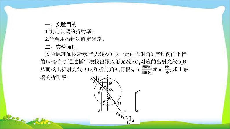 高考物理总复习实验15测定玻璃的折射率课件PPT第2页