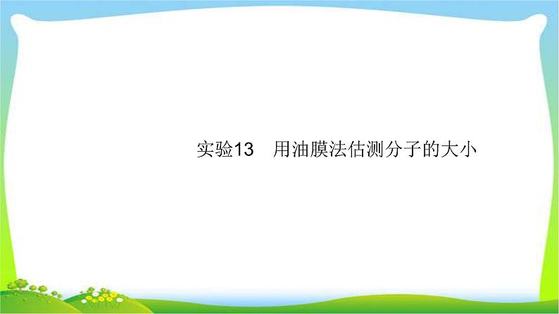 高考物理总复习13.4实验13用油膜法估测分子的大小课件PPT01