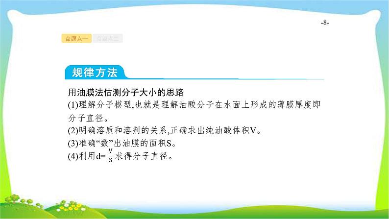 高考物理总复习13.4实验13用油膜法估测分子的大小课件PPT08