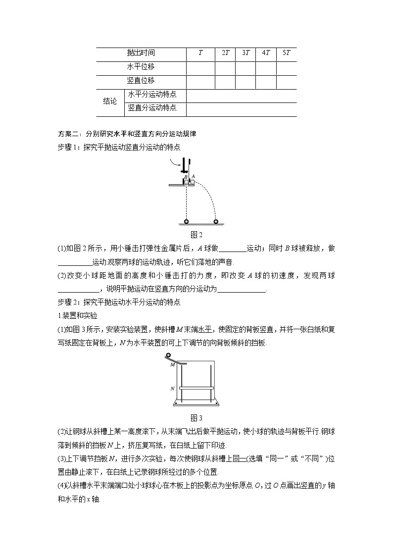 第五章 抛体运动  3 实验：探究平抛运动的特点学案第2页